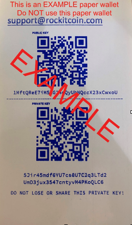 A Paper Wallet with Two QR Codes