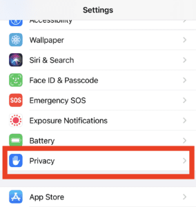 Privacy settings in iOS
